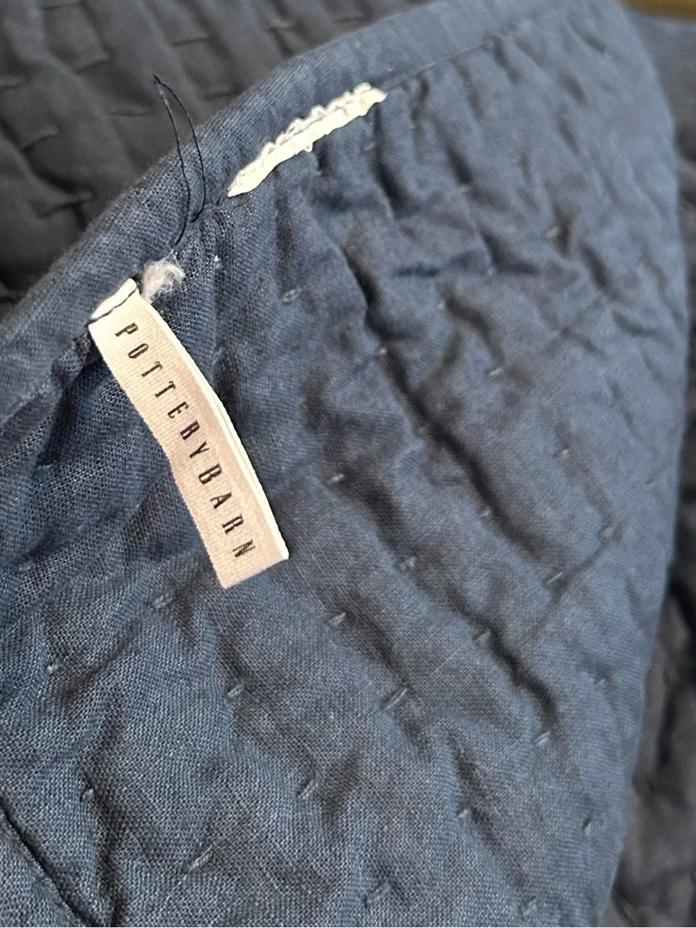 Pottery Barn pick stitch handcrafted quilt